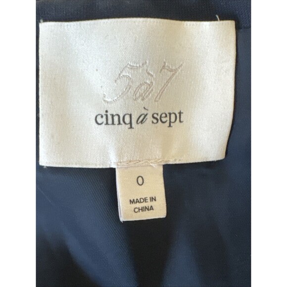 Cinq A Sept Calvina Size 0 Navy Blue Strapless Ruffle Hem Dress - Picture 5 of 13